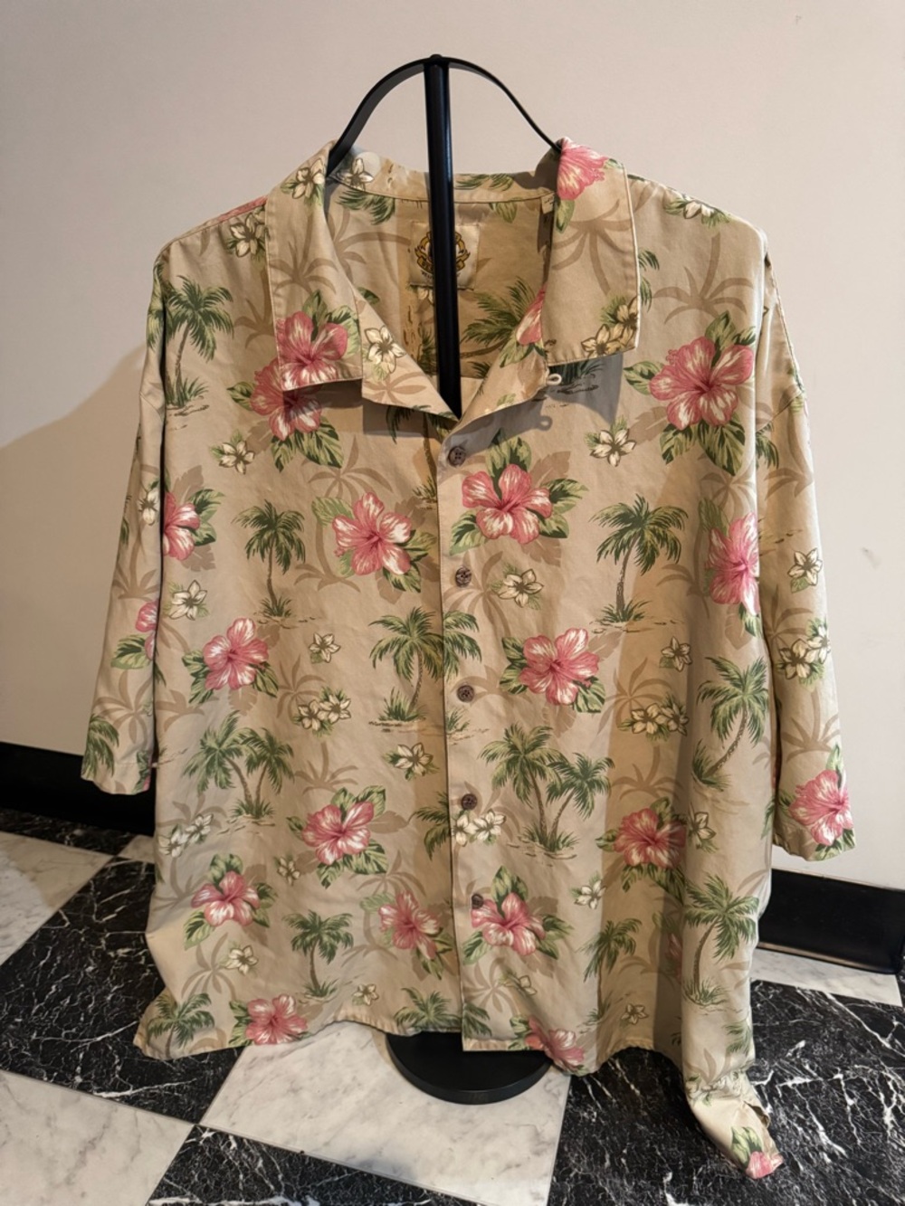 Pusser’s West Indies Men’s Silk Blend Hawaiian Shirt XXL Tropical Floral Resort